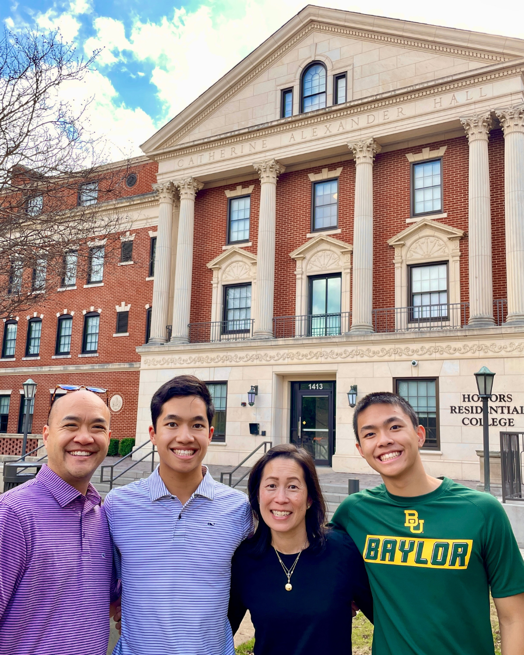 Yim Family on Baylor University Campus