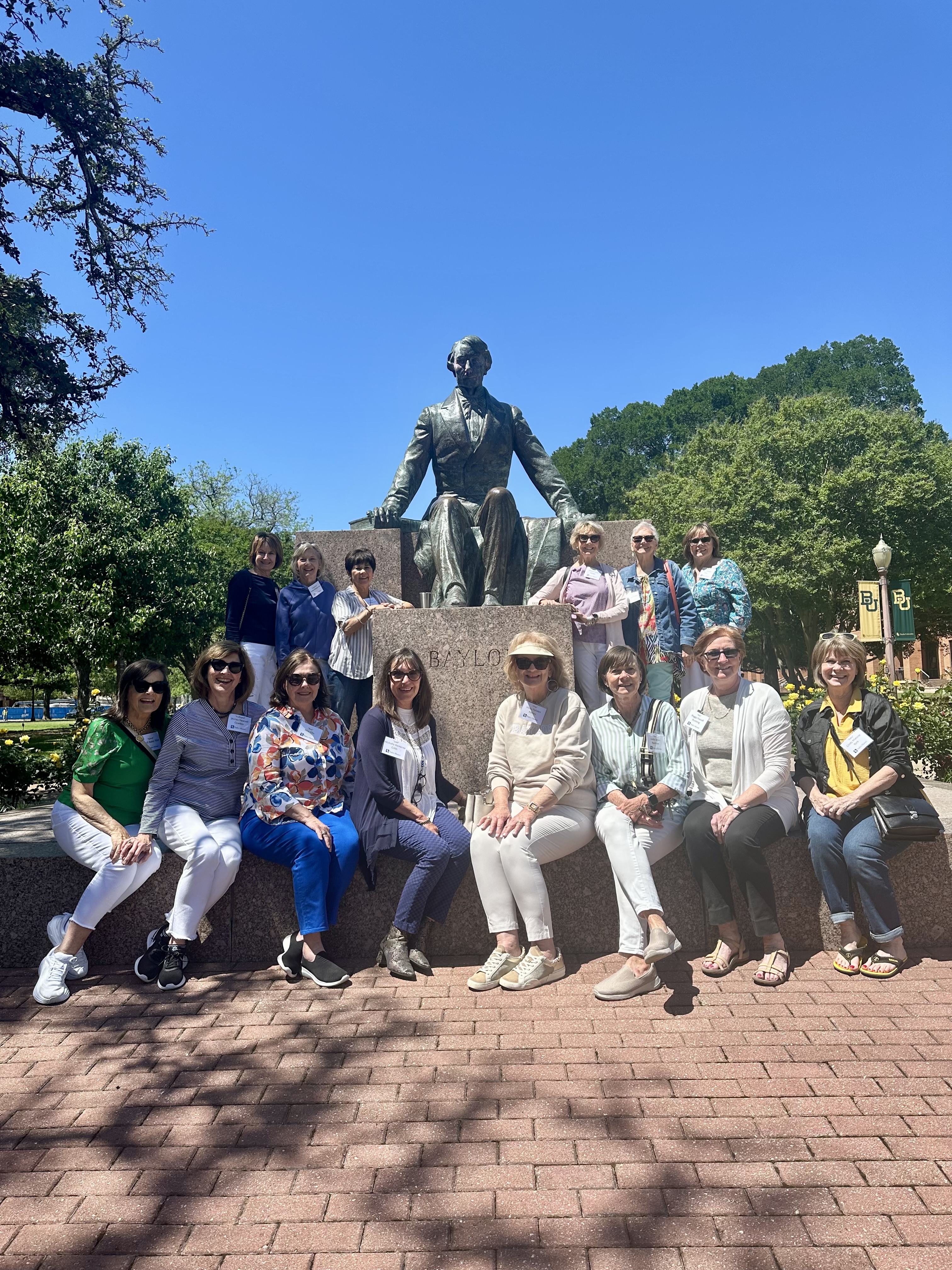 Baylor Alums back on campus at Judge Baylor statue