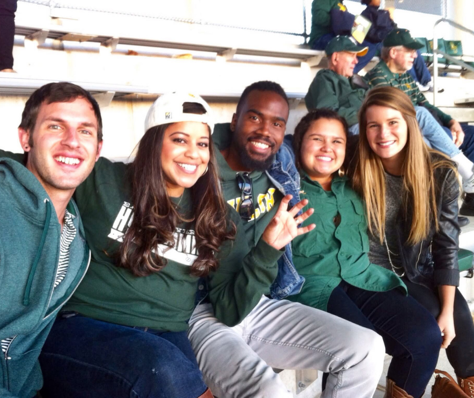 Ben Byrum with friends at Baylor game