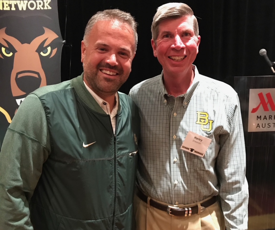 Hank Sheeran and Matt Rhule, former Baylor Football Coach