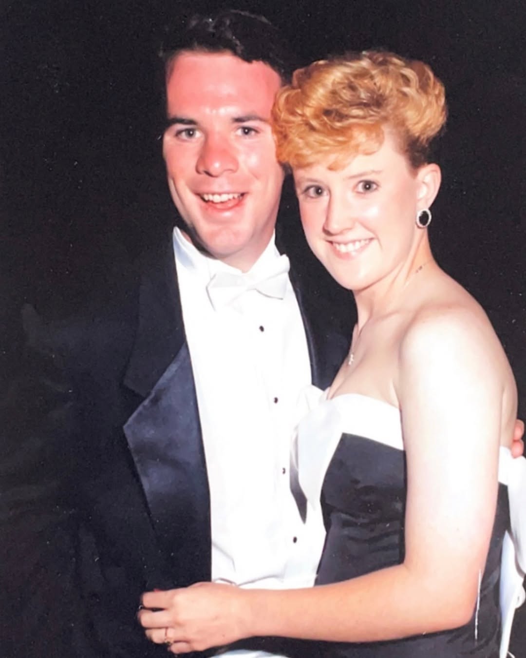 Anna Johnson's parents at Baylor as students dressed up for an event