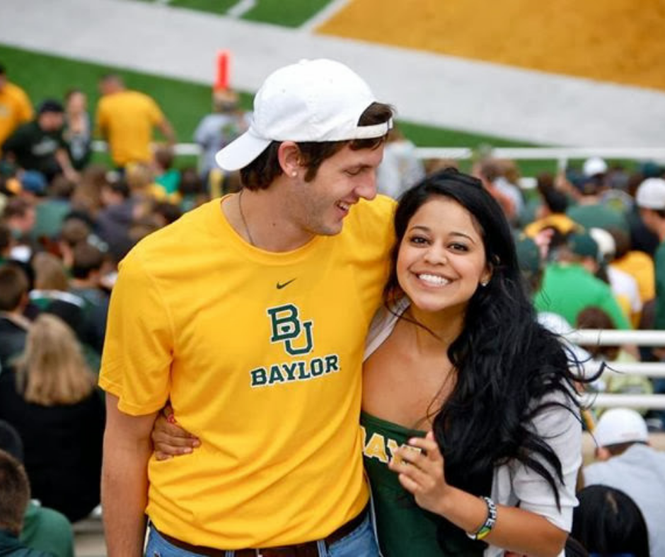 Ben Byrum and wife at Baylor football game with wife