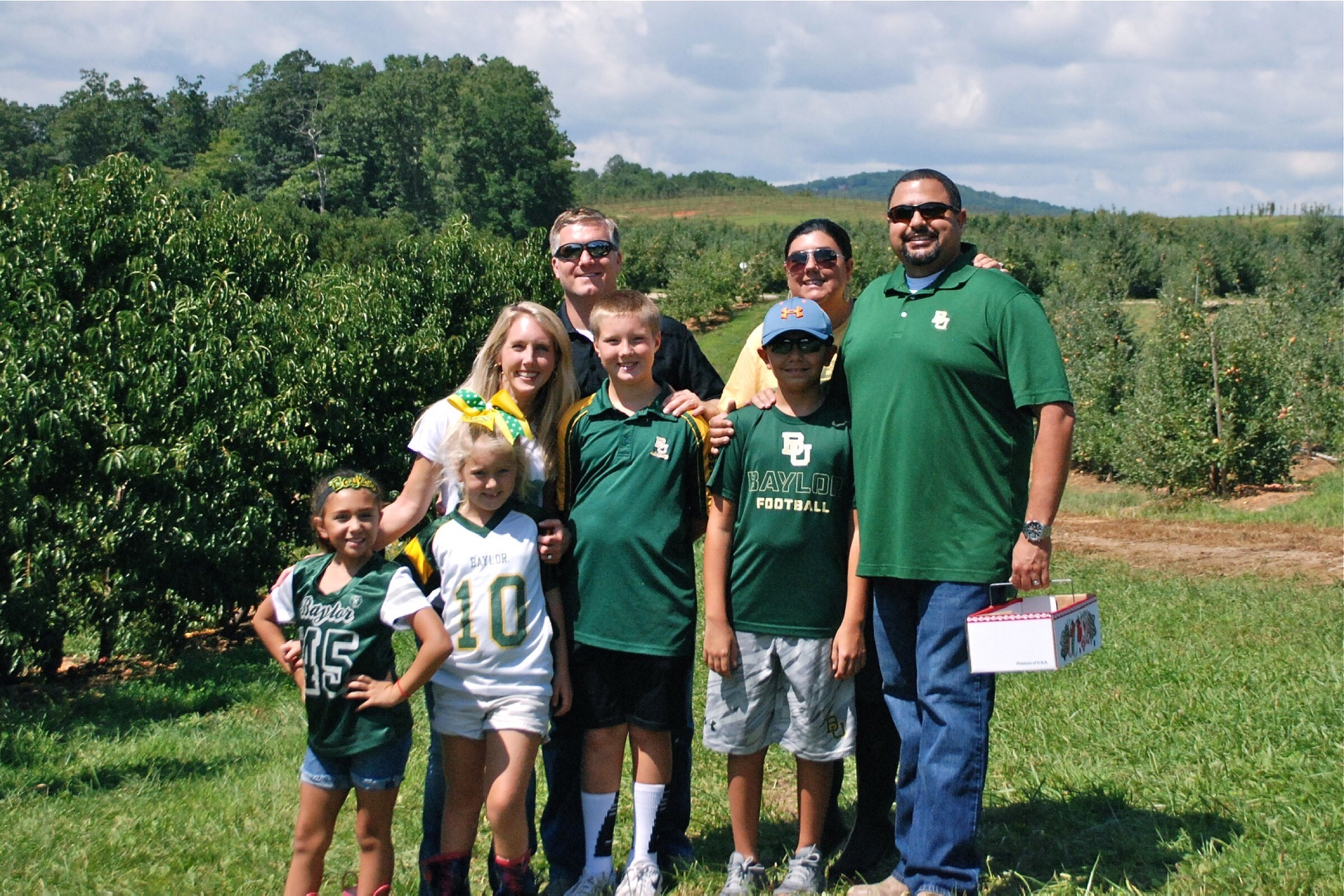 Hosni and Christian family pose in Baylor gear