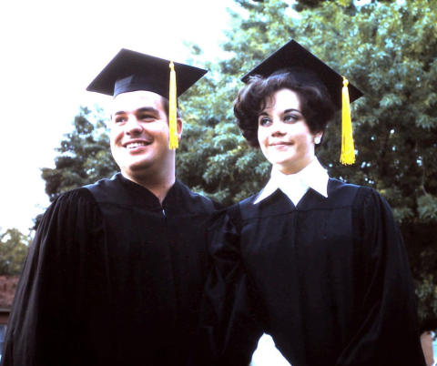 Charles (BS ’70) & Linda (BS ’70) Massler at Graduation from Baylor University