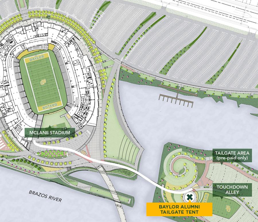 Baylor Alumni Tailgate Tent - Game Day Map