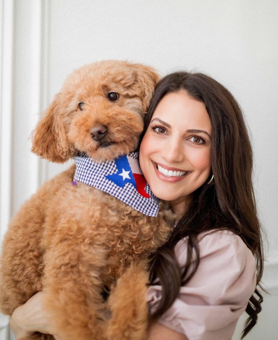 Anna Reiman 'BBA 13 and her mini Goldendoodle Cowboy