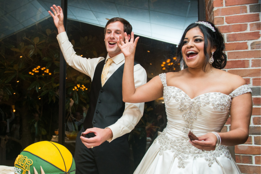 Ben Byrum and wife do Sic 'Em at wedding